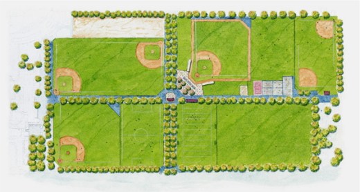 Map of the modern Parade Ground by Christian Zimmerman Drawing courtesy Prospect Park Alliance
